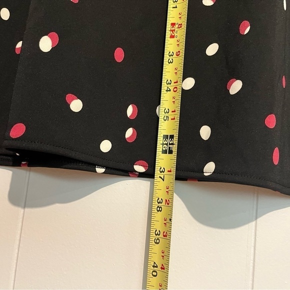 Liz Claiborne Maxi Skirt Black Easy Care Printed Confetti Polka Dots XL, NEW - Picture 7 of 12